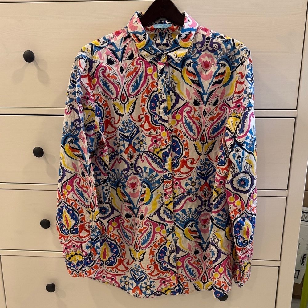 J McLaughlin Multicolor Paisley Women's Button Down Shirt Size XL